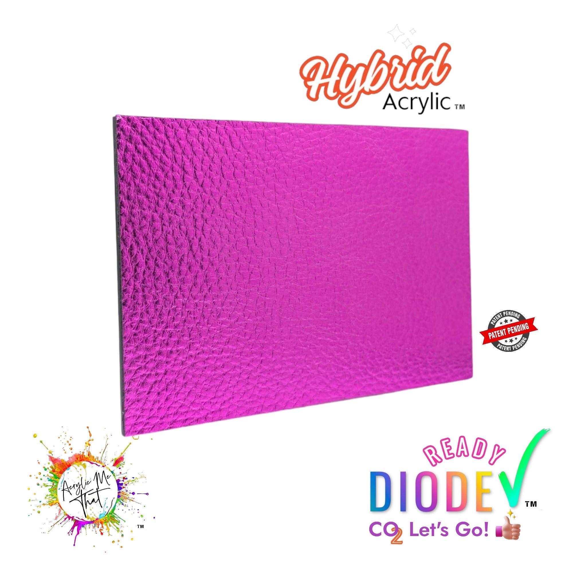 Textured Diode Acrylic Sheets for laser cutting. Hybrid Acrylic Sheets are the best acrylic laser cutting material available. Patent Pending by AcrylicMeThat.