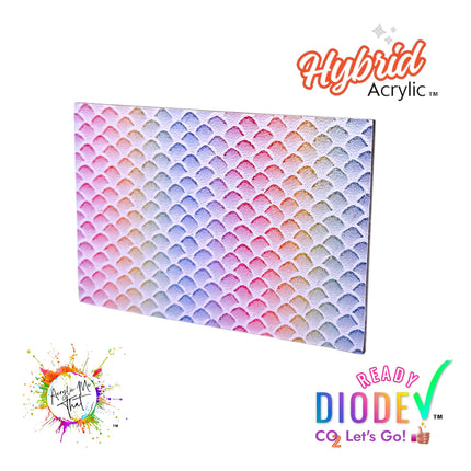 Rainbow White Iridescent Mermaid Scale Pattern Hybrid Acrylic | CO2 and Diode Laser Acrylic Sheets
