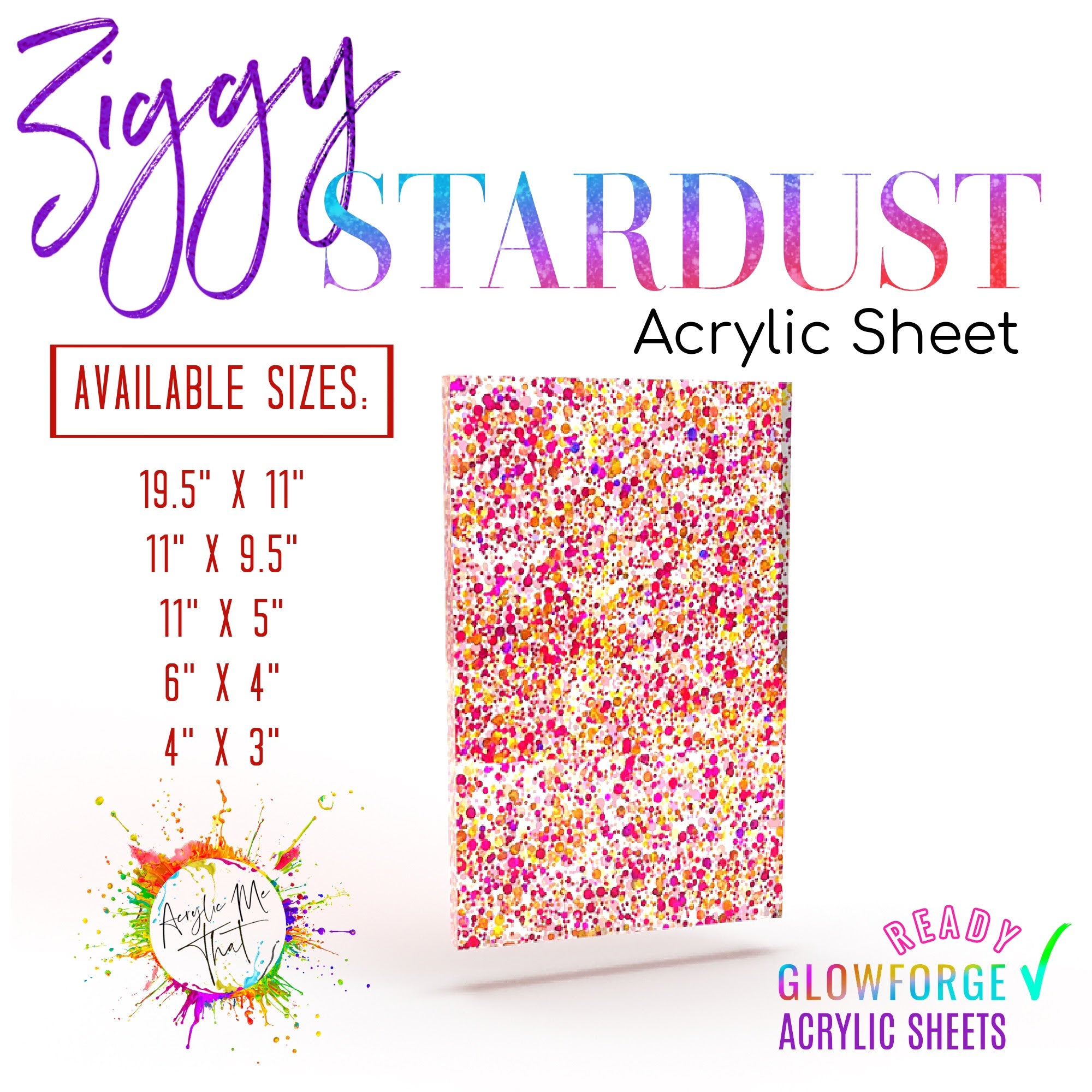 Gold Magenta Glitter Cast Acrylic Sheet - 1/8 in
