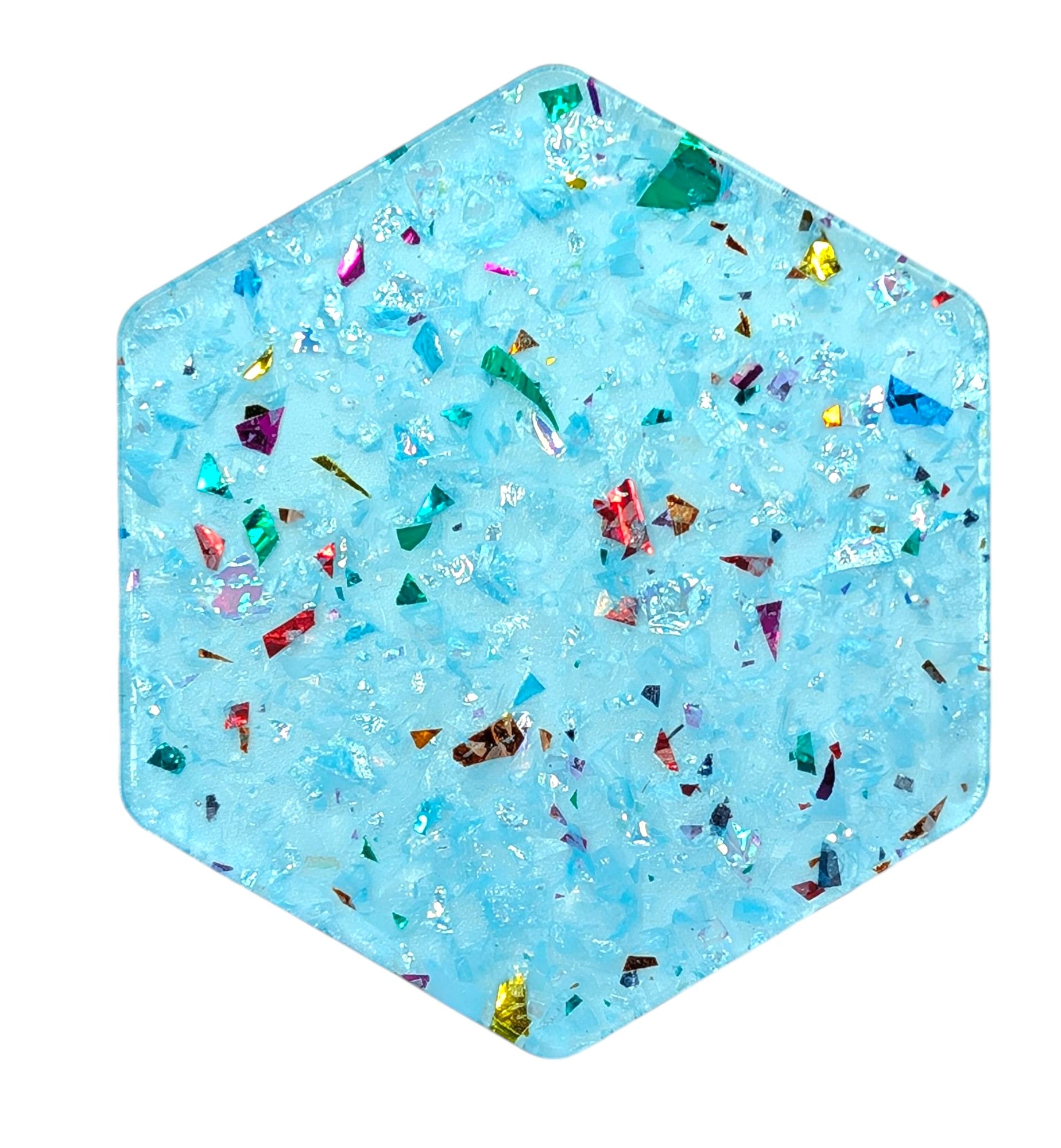 Blue glitter acrylic sheet ideal for adding sparkle to laser cutting designs.