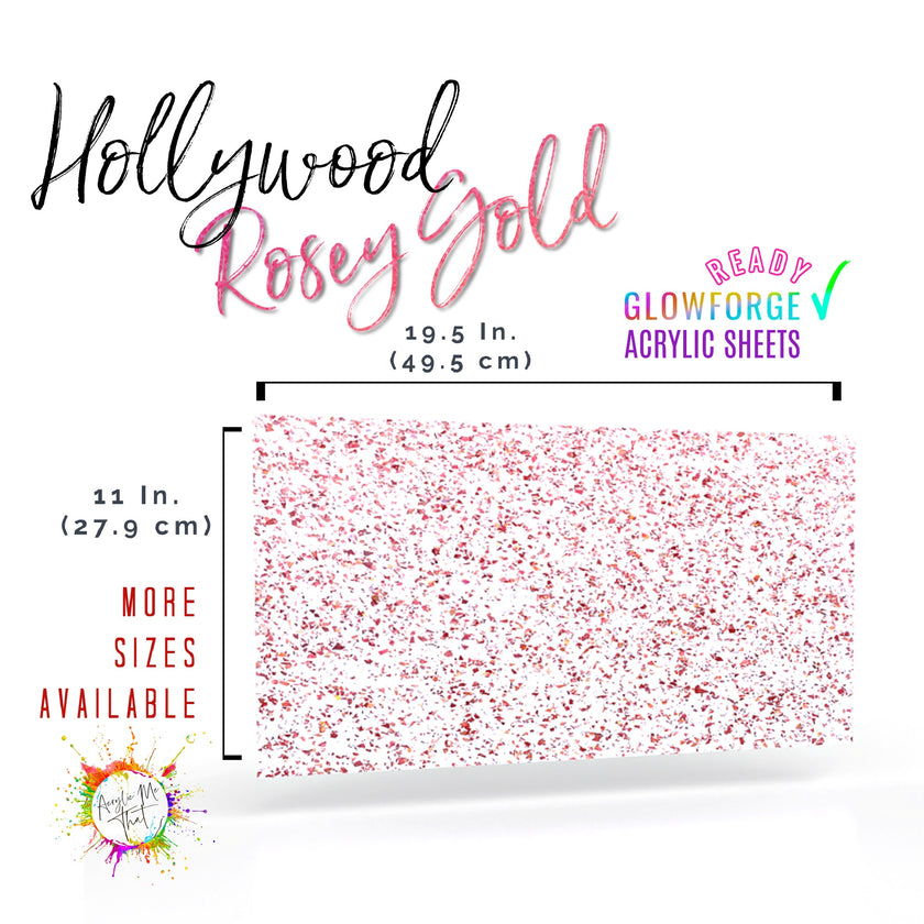Where to buy acrylic sheets with pink rose gold glitter for custom laser crafting and cutting.