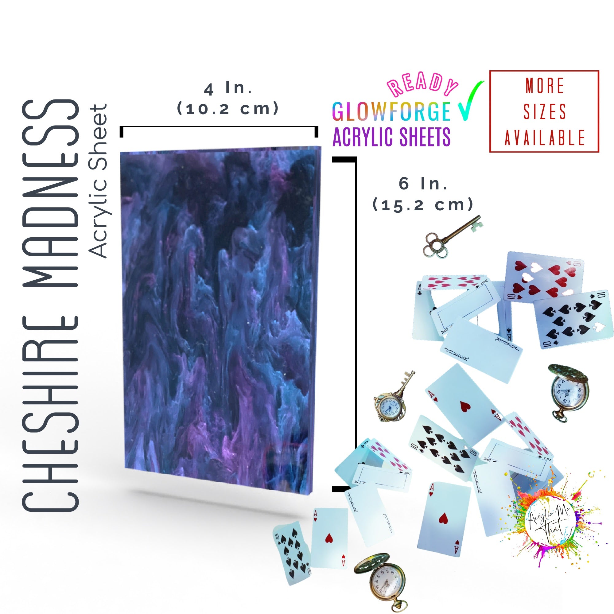 Colored plexiglass with smoky marble pattern, ideal for decorative crafts and custom laser cut designs.