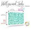 Iridescent colored transparent acrylic sheet with glitter, perfect for laser cutting and crafting.