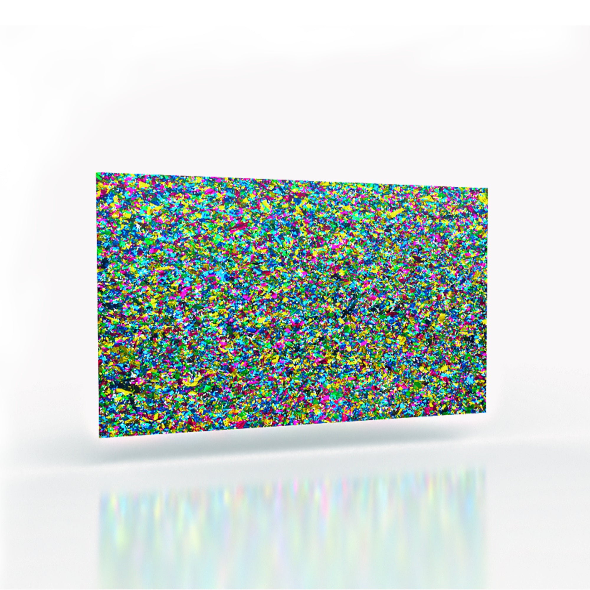 Glitter Cast Acrylic sheet with green glitter and rainbow sparkle throughout perfect for laser cutter