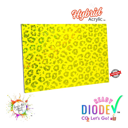 Yellow Iridescent Leopard Patterned Hybrid Acrylic Sheet | Diode Acrylic Sheet