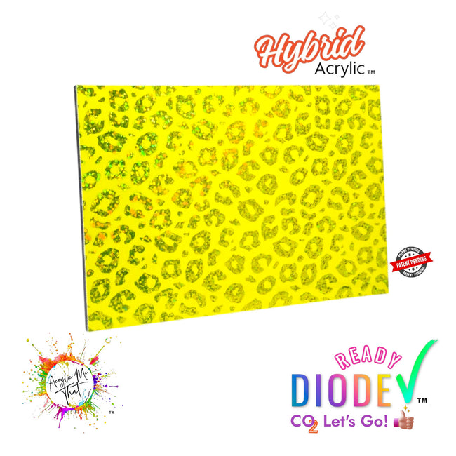 Yellow Iridescent Leopard Patterned Hybrid Acrylic Sheet | Diode Acrylic Sheet