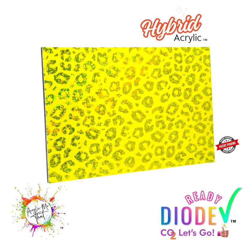 Yellow Iridescent Leopard Patterned Hybrid Acrylic Sheet | Diode Acrylic Sheet