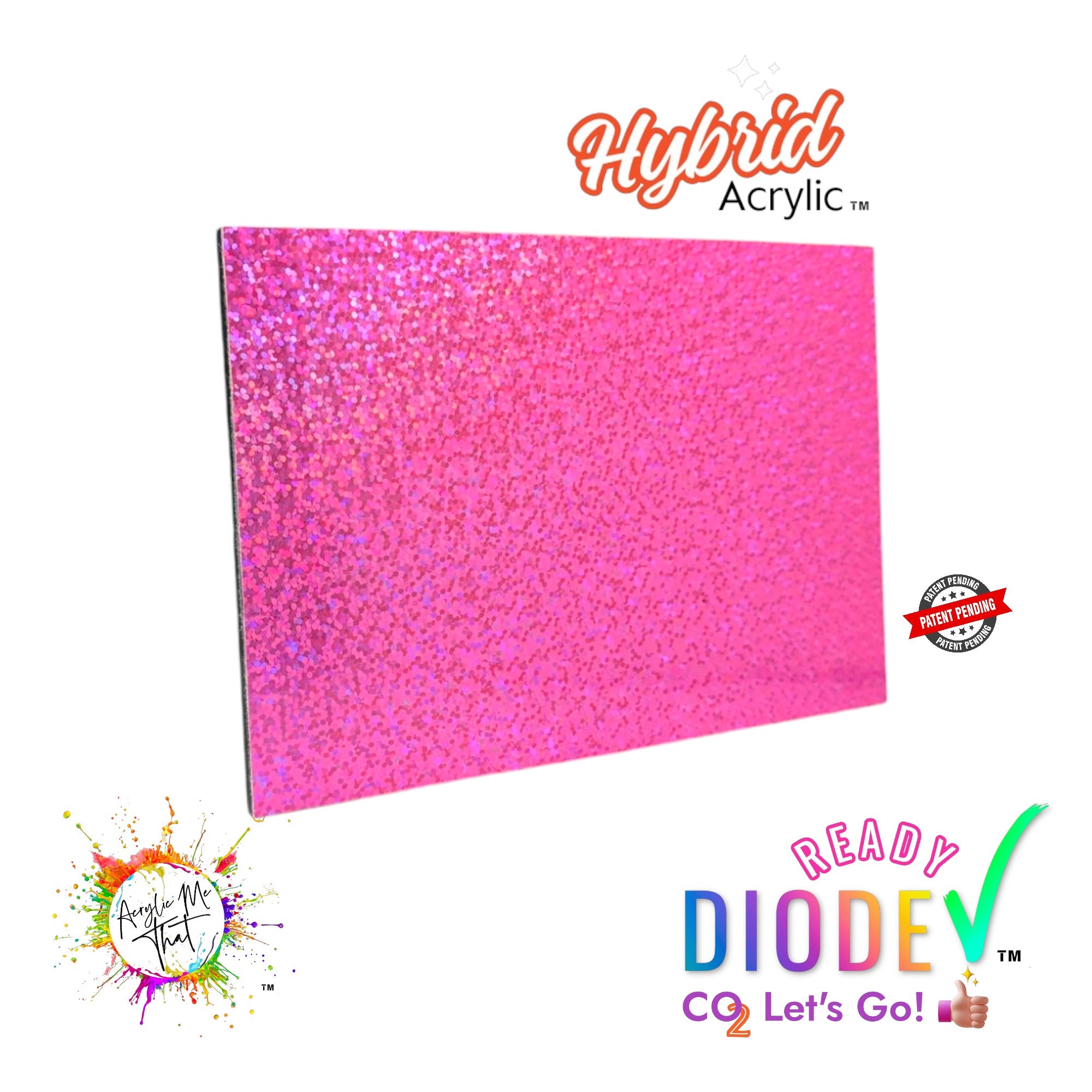 Pink Iridescent Holographic Hybrid Acrylic Sheet | Diode Laser Acrylic Sheet