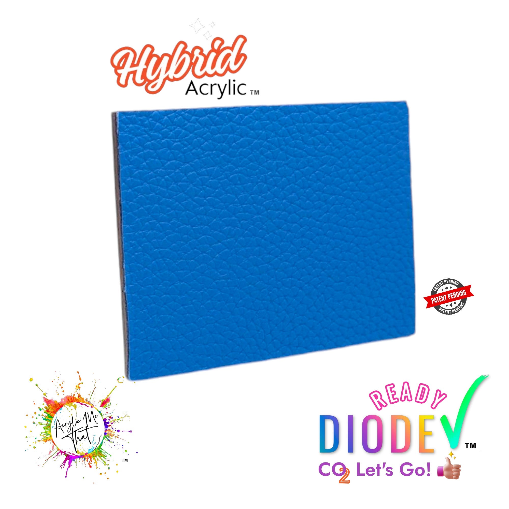 Blue Textured Lychee Faux Leather Hybrid Acrylic | CO2 and Diode Laser Acrylic Sheets