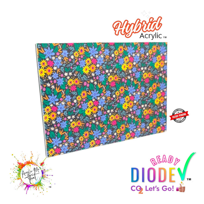 Flower Colored Pattern Hybrid Acrylic | CO2 and Diode Laser Acrylic Sheets