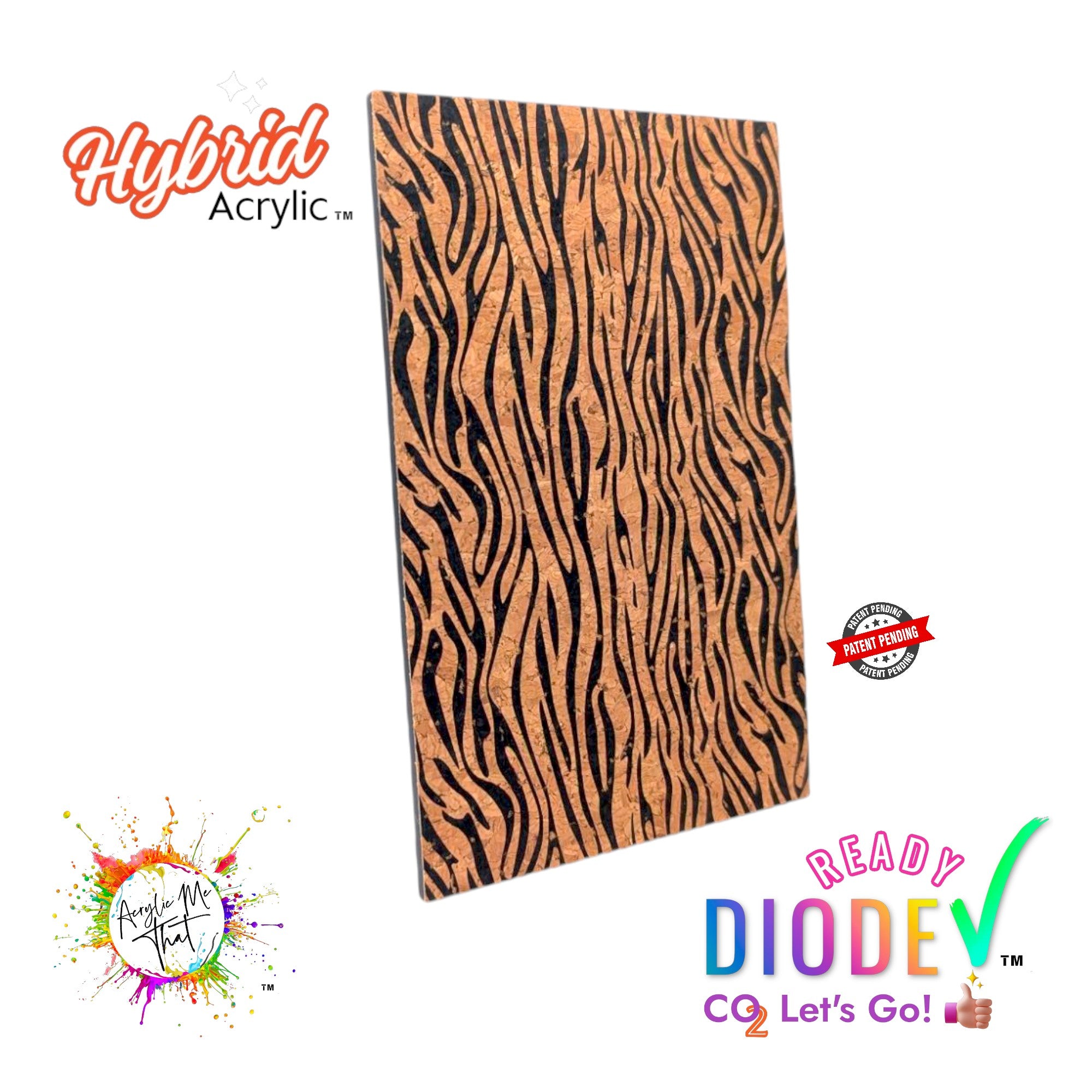 Zebra Pattern and Cork Texture Hybrid Acrylic | CO2 and Diode Laser Acrylic Sheets