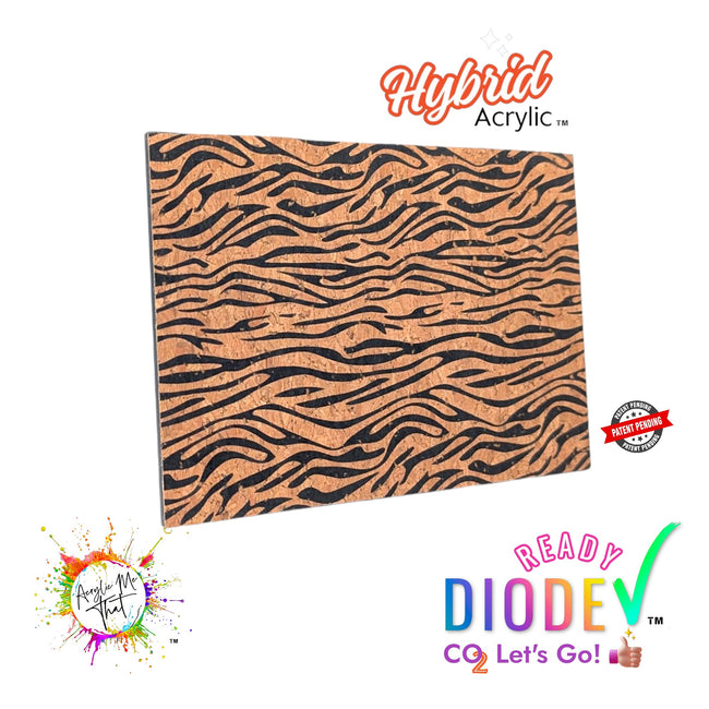 Zebra Pattern and Cork Texture Hybrid Acrylic | CO2 and Diode Laser Acrylic Sheets