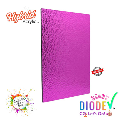 Metallic Iridescent Purple Lychee Texture Hybrid Acrylic | CO2 and Diode Laser Acrylic Sheets