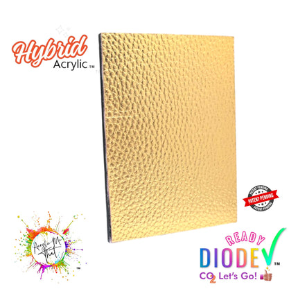 Metallic Gold Lychee Texture Hybrid Acrylic | CO2 and Diode Laser Acrylic Sheets