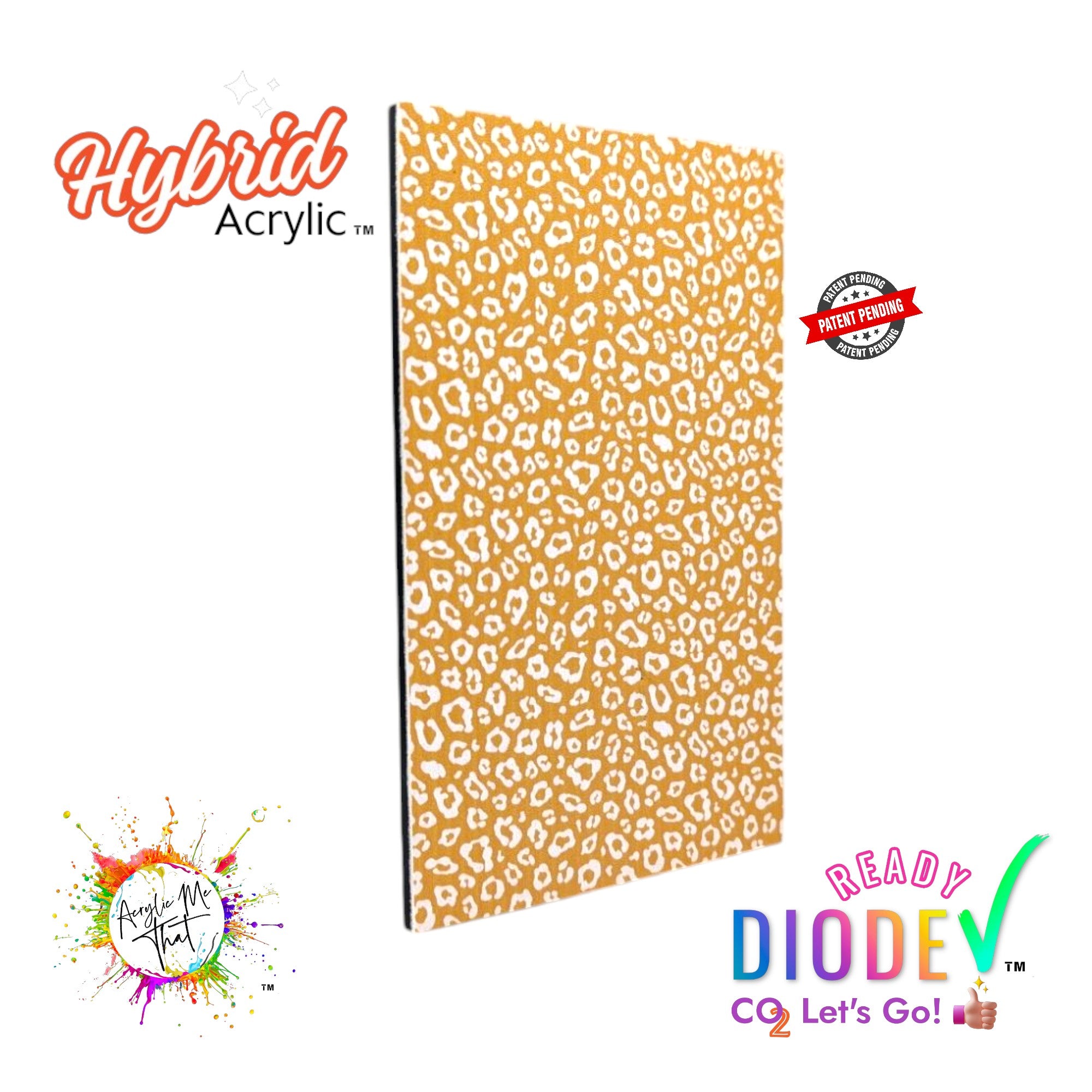 White Leopard Pattern Smooth Golden Brown Hybrid Acrylic | CO2 and Diode Laser Acrylic Sheets