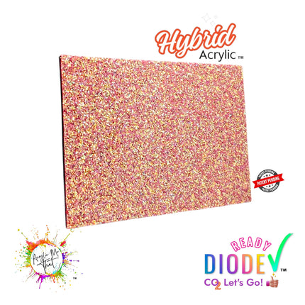 Iridescent Coral Glitter Texture Hybrid Acrylic | CO2 and Diode Laser Acrylic Sheets