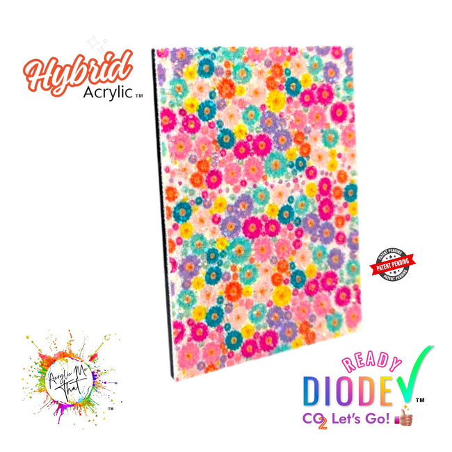 Flower Pattern Iridescent Glitter Texture Hybrid Acrylic | CO2 and Diode Laser Acrylic Sheets