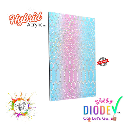 Iridescent Snake Skin Patter Pink and Blue Hybrid Acrylic | CO2 and Diode Laser Acrylic Sheets