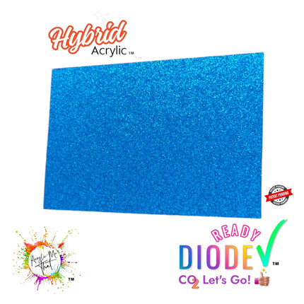 Blue Iridescent Micro Glitter Texture Hybrid Acrylic | CO2 and Diode Laser Acrylic Sheets