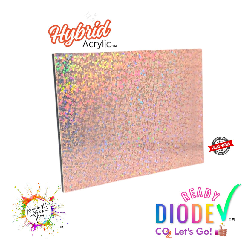 Rose Gold Iridescent Holographic Hybrid Acrylic Sheet | Diode Acrylic Sheet