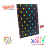 Rainbow Iridescent Heart Black Micro Glitter Texture Hybrid Acrylic | CO2 and Diode Laser Acrylic Sheets