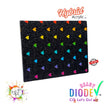 Rainbow Iridescent Heart Black Micro Glitter Texture Hybrid Acrylic | CO2 and Diode Laser Acrylic Sheets