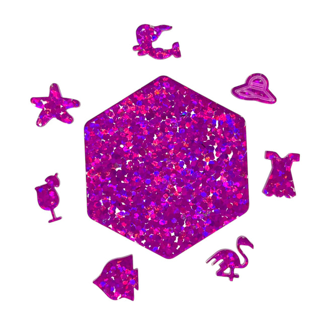 Glitter Rock Fuscia Glitter Cast Acrylic Sheet