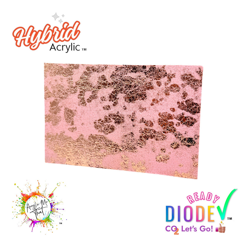Pink and Rose gold Iridescent Metallic Cloth Texture Hybrid Acrylic Sheet | Diode and CO2 Acrylic Sheet
