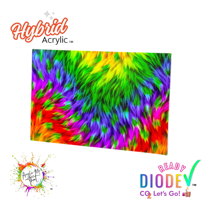 Furry Rainbow Pattern Hybrid Acrylic | CO2 and Diode Laser Acrylic Sheets