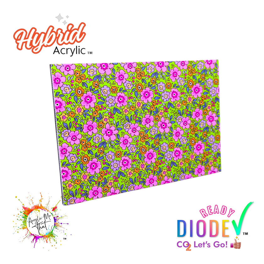 Yellow Flower Bouquet Pattern Hybrid Acrylic | CO2 and Diode Laser Acrylic Sheets