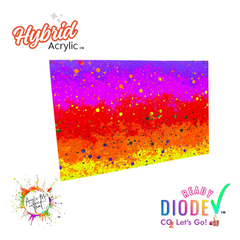 Splatter Paint Rainbow Pattern Hybrid Acrylic | CO2 and Diode Laser Acrylic Sheets