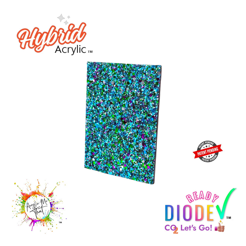 Sparkling Blue, Silver and Purple Chunky Glitter Hybrid Acrylic | CO2 and Diode Laser Acrylic Sheets
