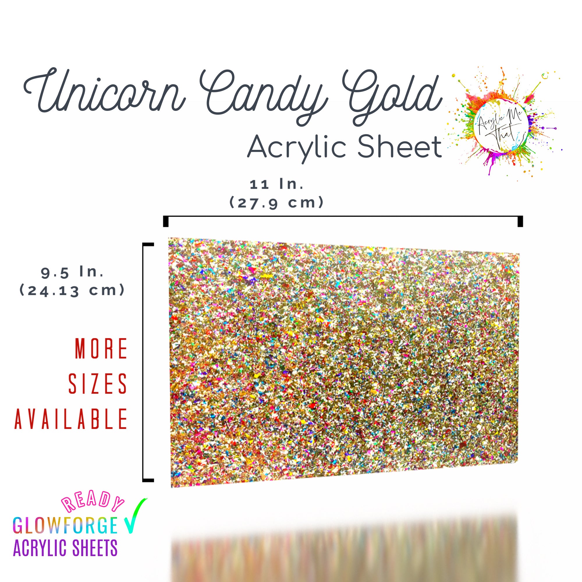 Chunky glitter acrylic sheet for laser cutting and engraving.