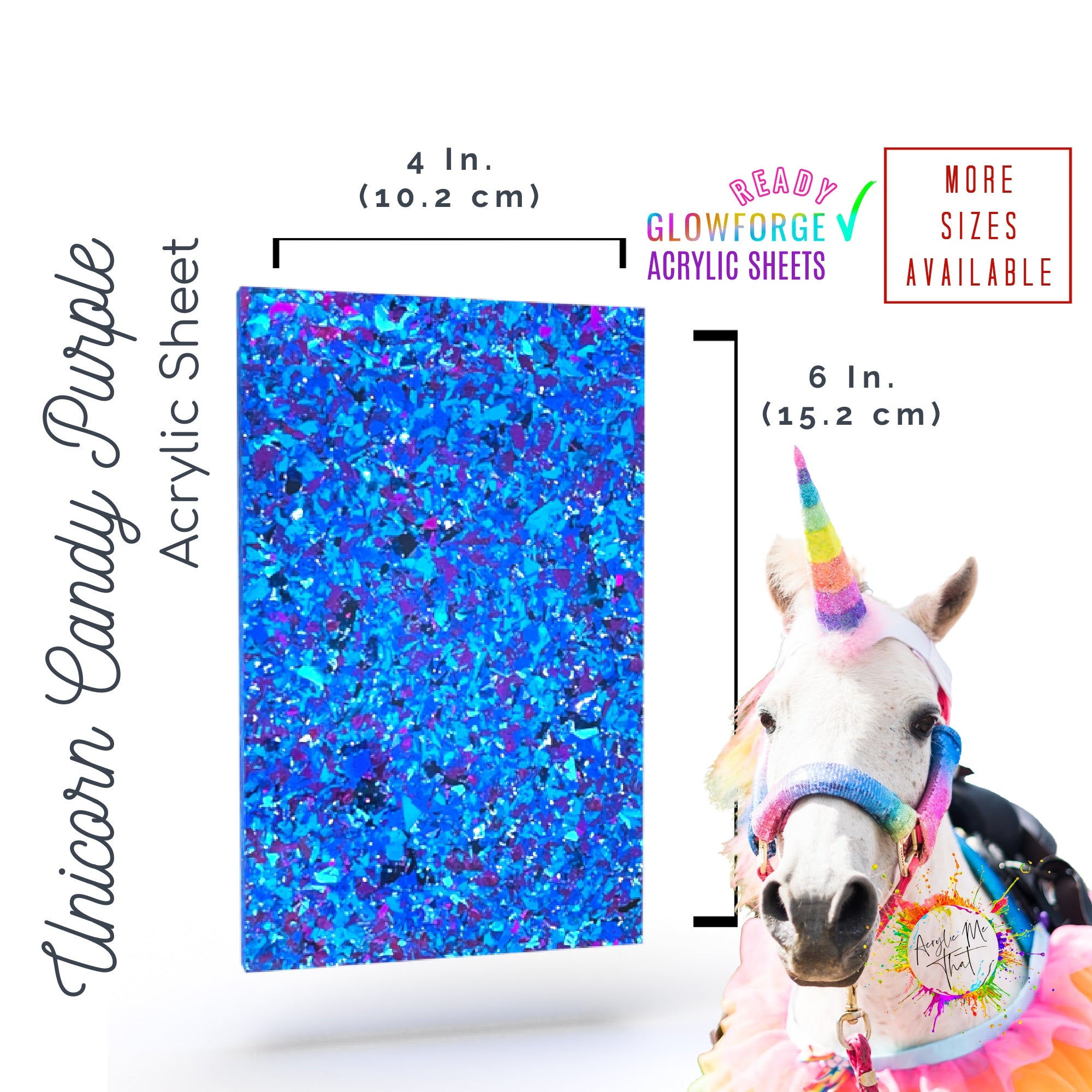 Colored glitter acrylic sheet, perfect for creating custom projects using laser cut plastics.