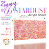 Pink fluorescent acrylic sheet with a glitter finish, perfect for eye-catching designs.