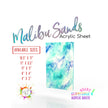 Marbled acrylic sheet with blue and teal colors, perfect for crafting.