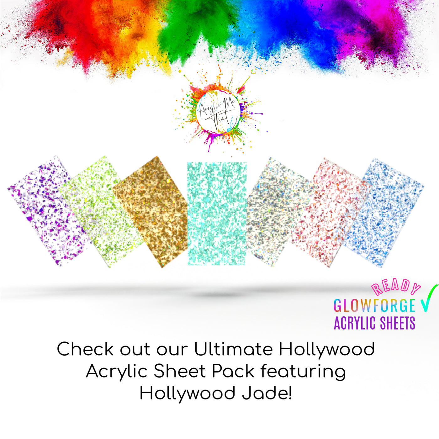 Sparkling Colorful Glitter Acrylic for Crafting, Glowforge & Lasering