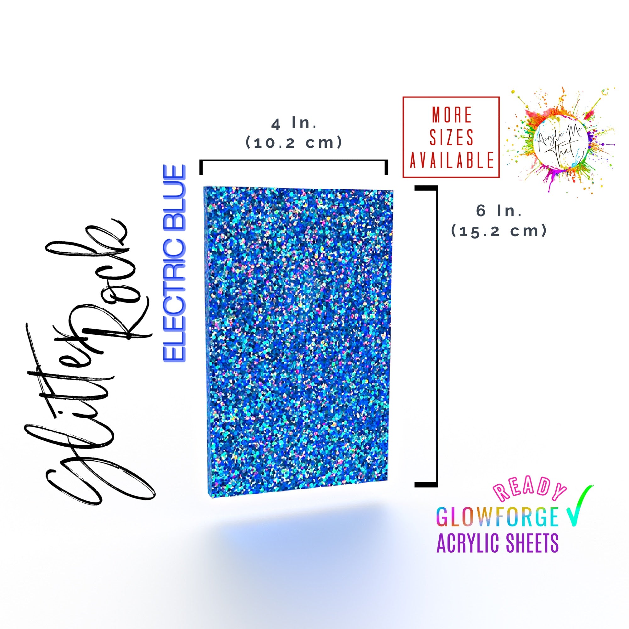 Glittery plexiglass sheet for custom decor and craft projects made with laser cutting and engraving machines.