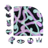 Pattern acrylic sheet for laser cutting with neon green and purple glitter swirl, ideal for creative projects.