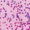 Decorative acrylic sheets for laser cutting with pink glitter and heart confetti, perfect for crafts.