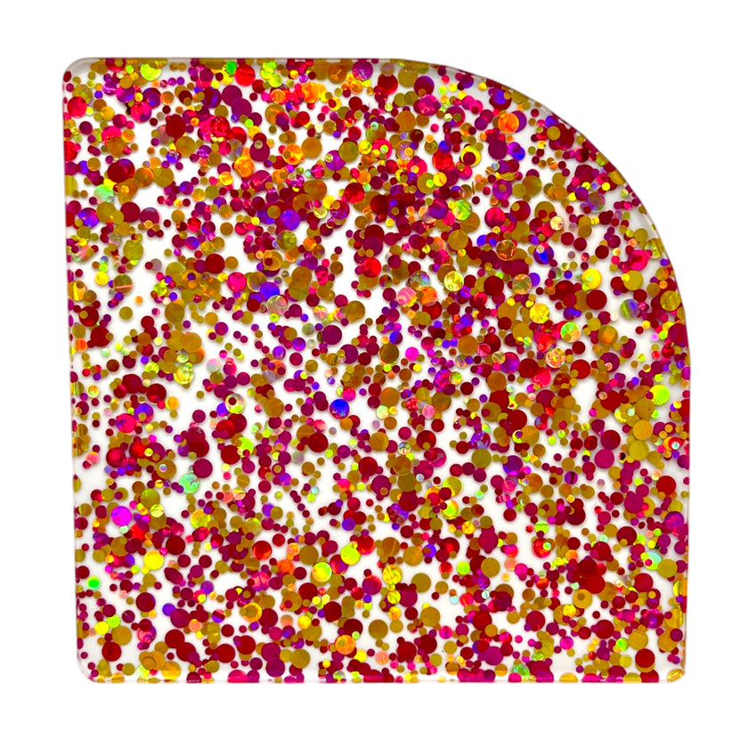 Sparkle material plexiglass sheet, ideal for custom decor and crafts.