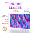 Plexiglass sheet with a marble swirl pattern in vibrant colors, ideal acrylic plastic for laser crafting.