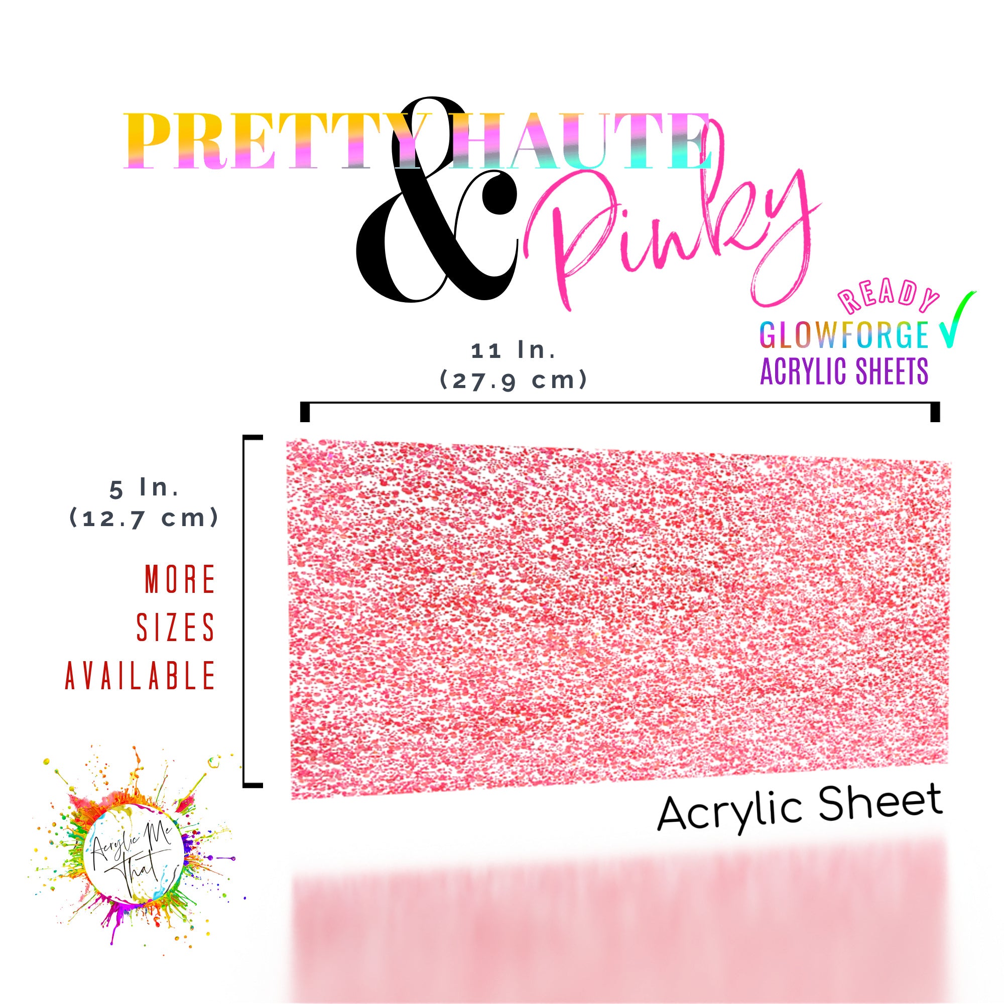 Acrylic sheets for signs, featuring clear and pink glitter for vibrant displays.