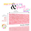 Acrylic sheets for signs, featuring clear and pink glitter for vibrant displays.