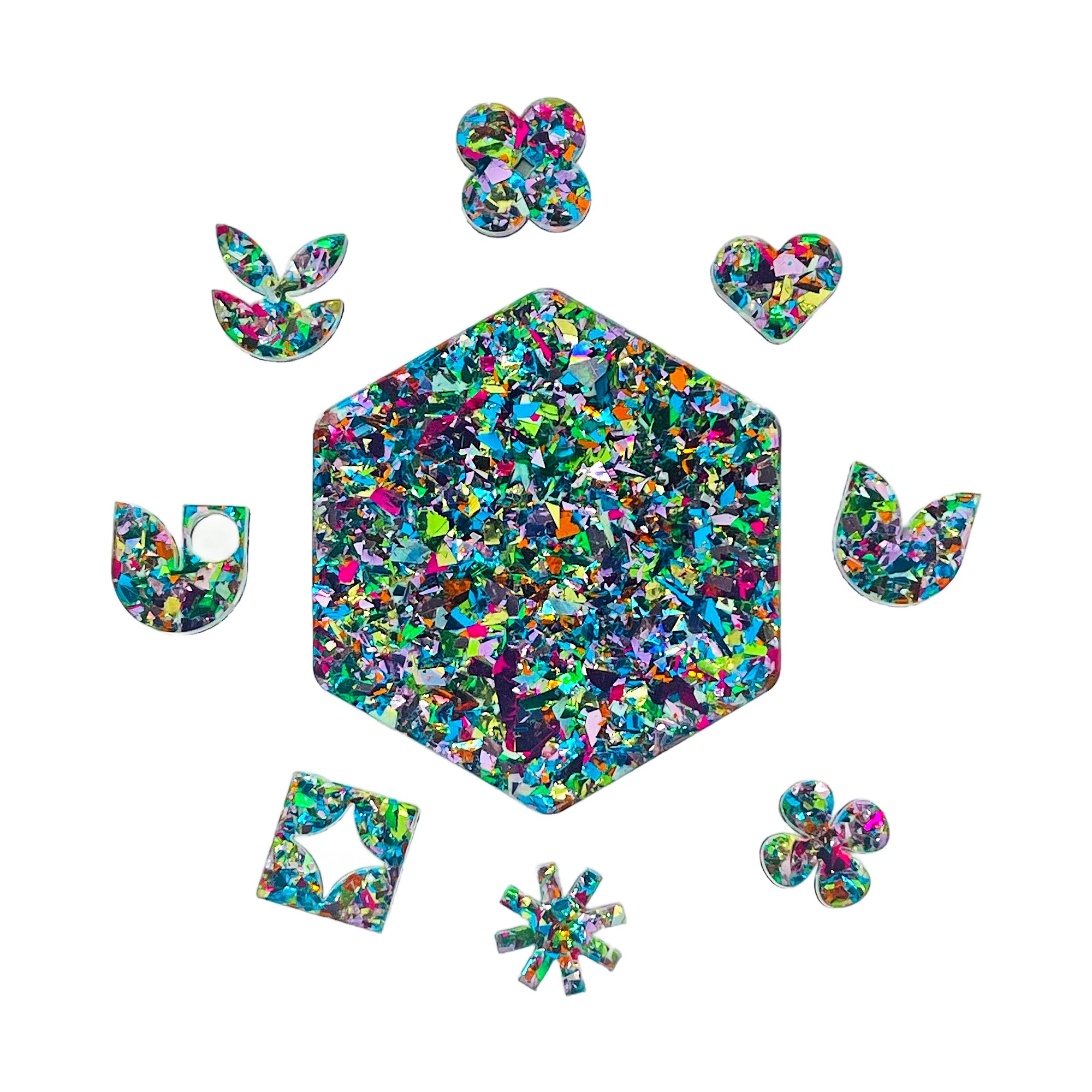 Vibrant Spring Fling glitter acrylic sheet for laser cutting, featuring thick acrylic and acrilic sheets for stunning visuals.