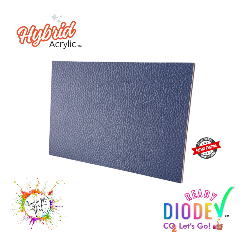 Navy Blue Textured Lychee Faux Leather Hybrid Acrylic | CO2 and Diode Laser Acrylic Sheets