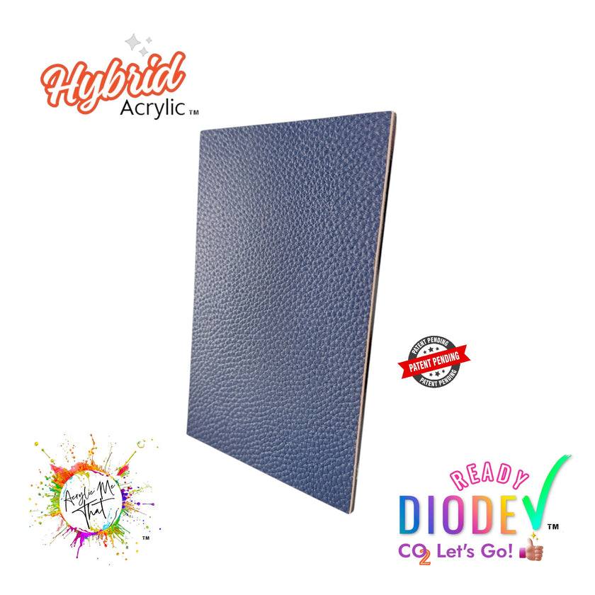 Navy Blue Textured Lychee Faux Leather Hybrid Acrylic | CO2 and Diode Laser Acrylic Sheets