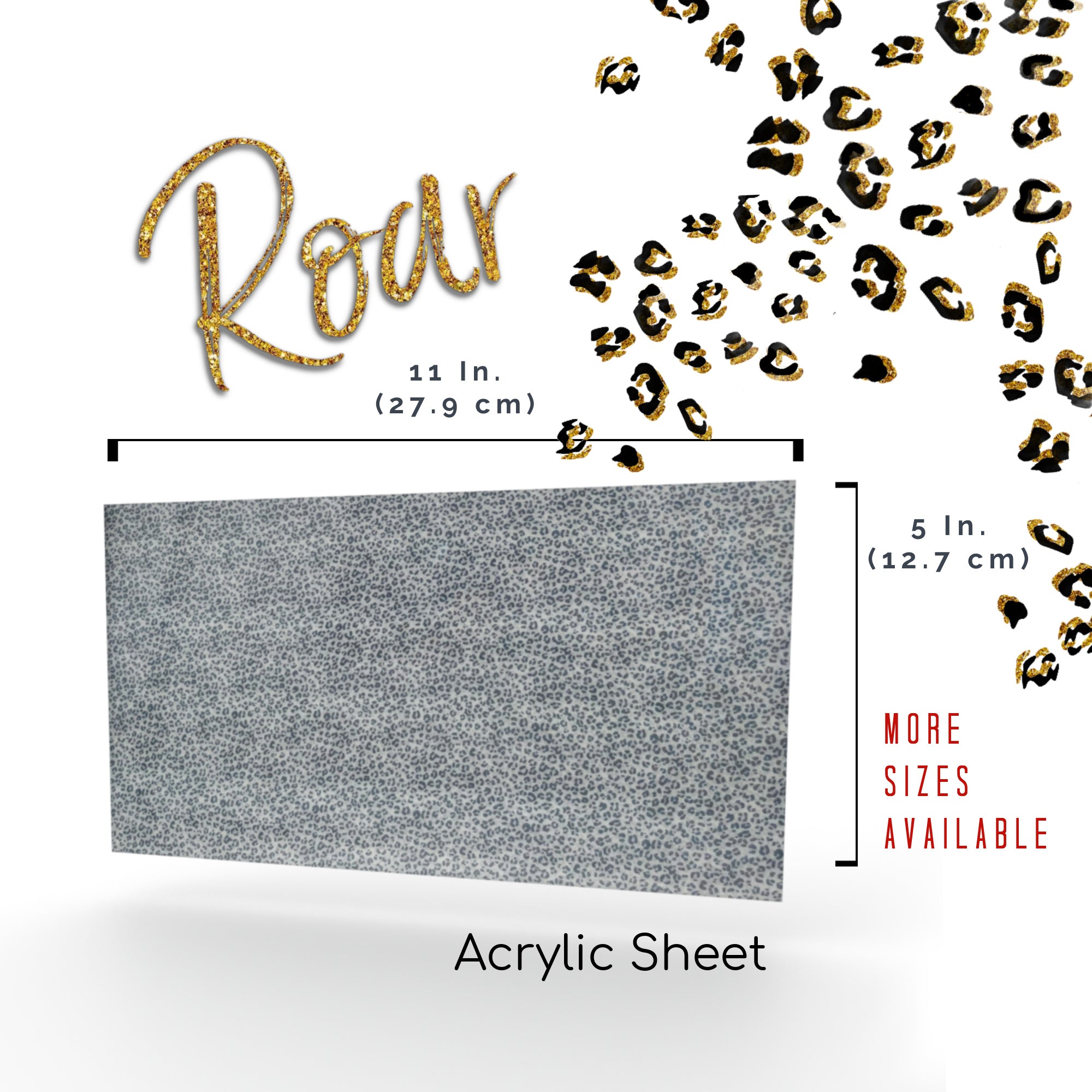 Laserable acrylic sheets featuring a unique leopard design.