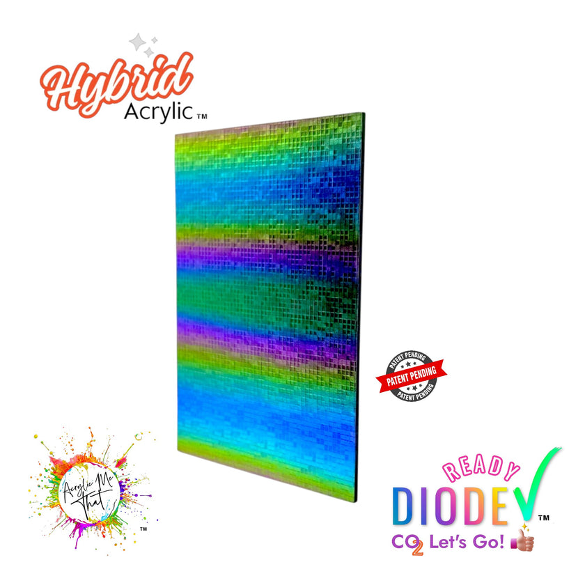 Rainbow Disco Ball Iridescent Pattern Hybrid Acrylic | CO2 and Diode Laser Acrylic Sheets