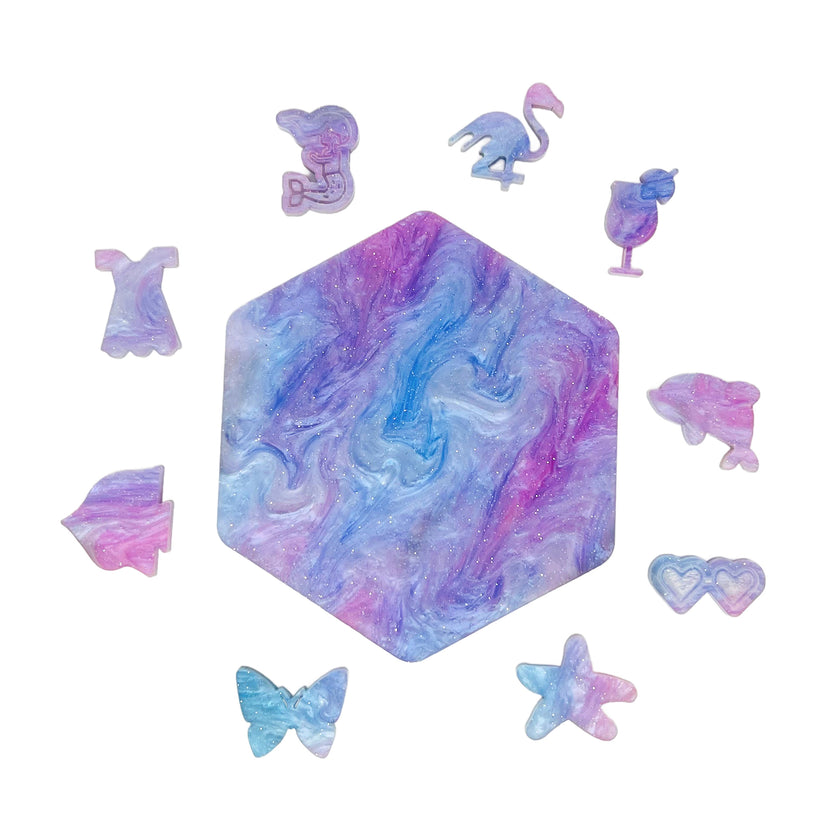Fairyfloss glitter marble plexiglass, perfect for creating colorful decor with acrylic laser techniques.